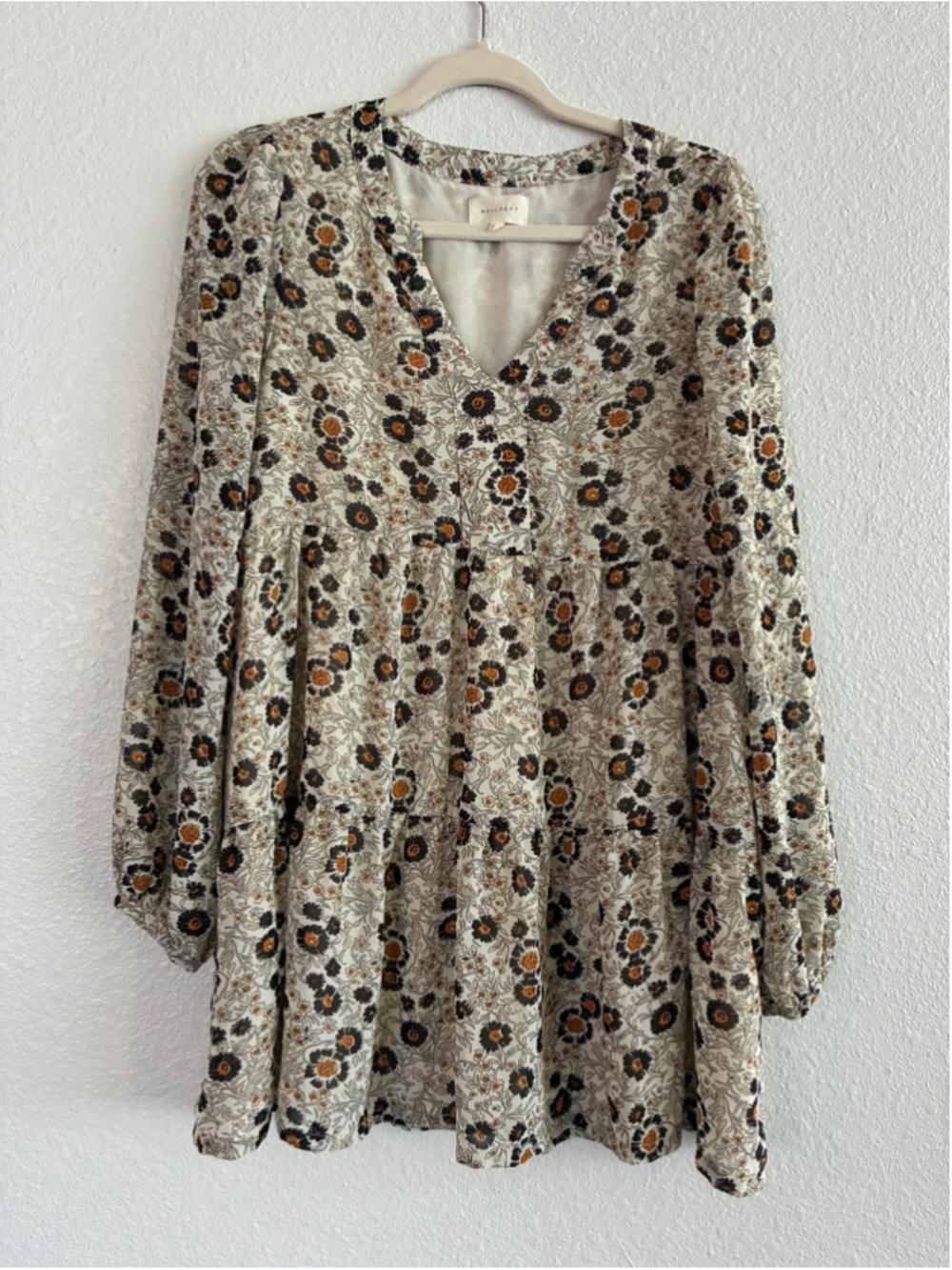 Melloday Floral Mini Dress | Size M | boho fall floral - Picture 2 of 8